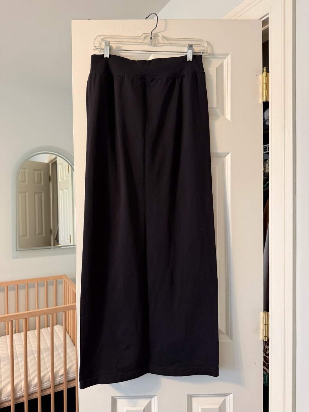 Hard Tail Forever Black Maxi Skirt - Sleek Pull-On Style with center back slit